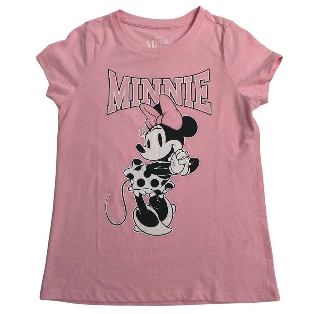 DISNEY MINNIE MOUSE T-Shirt Pink Size 10/12 Short Sleeve Crew Neck Graphic Tee